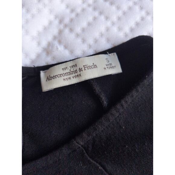 Abercrombie & Fitch Womens S Black T-Shirt Dress Mini Length Short Sleeve Spring - Picture 4 of 8